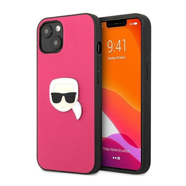 کیس چرمی طرح برجسته اورجینال برند کارل لاگرفیلد Karl Lagerfeld مناسب آیفون ۱۳