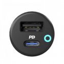شارژر فندکی برند پاورولوژی Powerology با قابلیت شارژ سریع PD 35W به همراه کابل لایتنینگ به Type-C