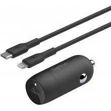 شارژر فندکی برند بلکین Belkin با قابلیت شارژ سریع PD 30W به همراه کابل لایتنینگ به Type-C