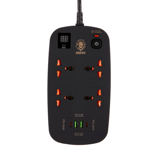 چند راهی و محافظ تایمردار دارای نمایشگردار 40W برند گرین Green