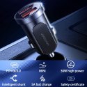 شاژر فندکی فست شارژ ماشین 30 وات ۲ پورت USB