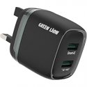 آداپتور ۱۲ وات ۲ پورت برند Green با قابلیت شارژ سریع Fast Charge به همراه کابل تایپ USB به Lightning