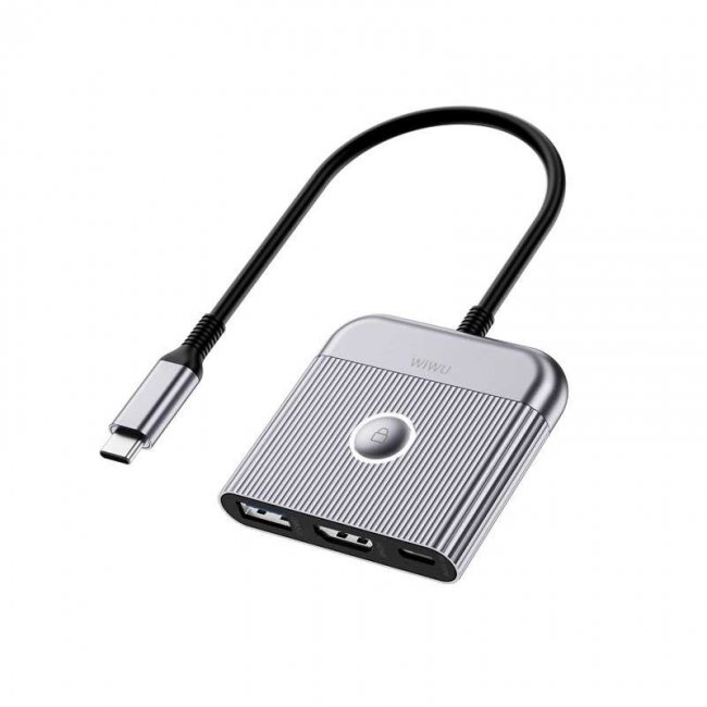 هاب 3 پورت USB-C برند WIWU مدل Travel 3 in 1 Docking Station
