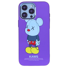 کیس buvu با طرح فانتزی kaws مناسب ایفون16promax-بنفش