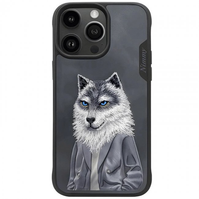 قاب گوشی آیفون 15 پرو مکس طرح Nimmy Pet با گلدوزی سه بعدی طرح Wolf