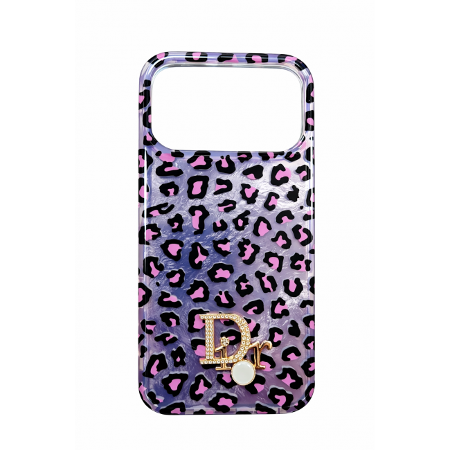 قاب پلنگی صورتی لاکچری Dior Charm | آیفون 17 پرومکس