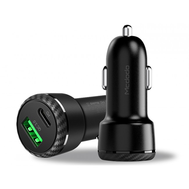 شارژر فندکی Macdodo با دو پورت USB و Type-C با قابلیت شارژ سریع Fast Charge
