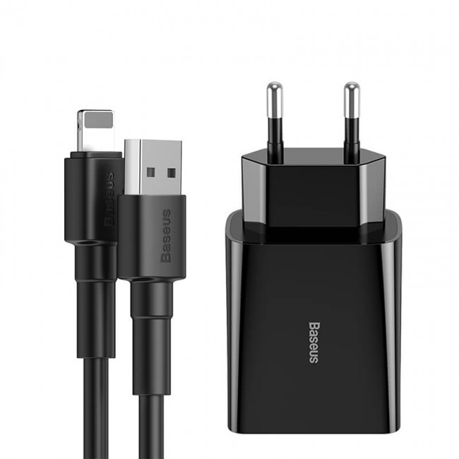 آداپتور برند Baseus بیسوس 10.5 وات به همراه کابل USB به Lightning یک متری
